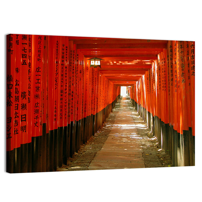 Fushimi Inari Torii Tunnel Wall Art as a canvas print