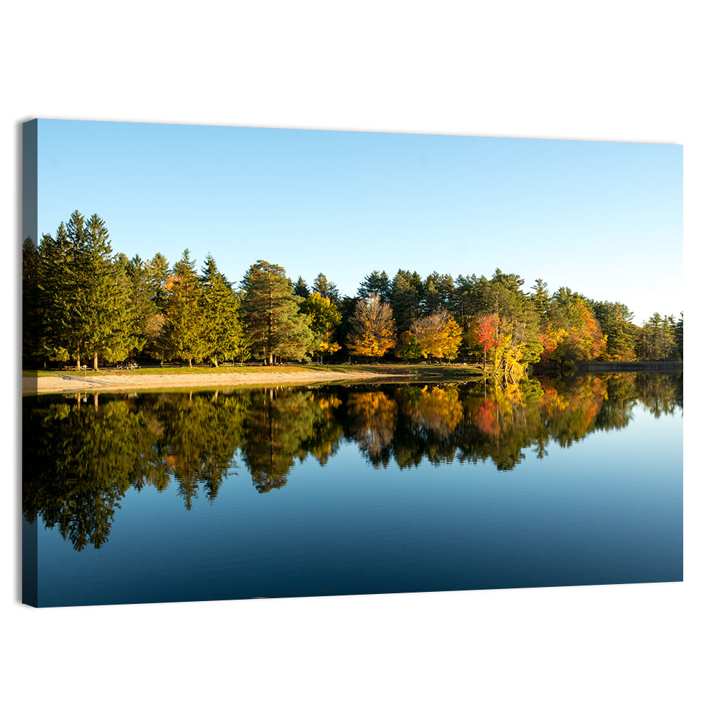Lake Shaftsbury Autumn Reflection Wall Art