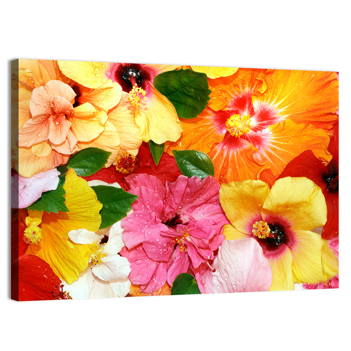 Vibrant Hibiscus Close-up Wall Art as a canvas print