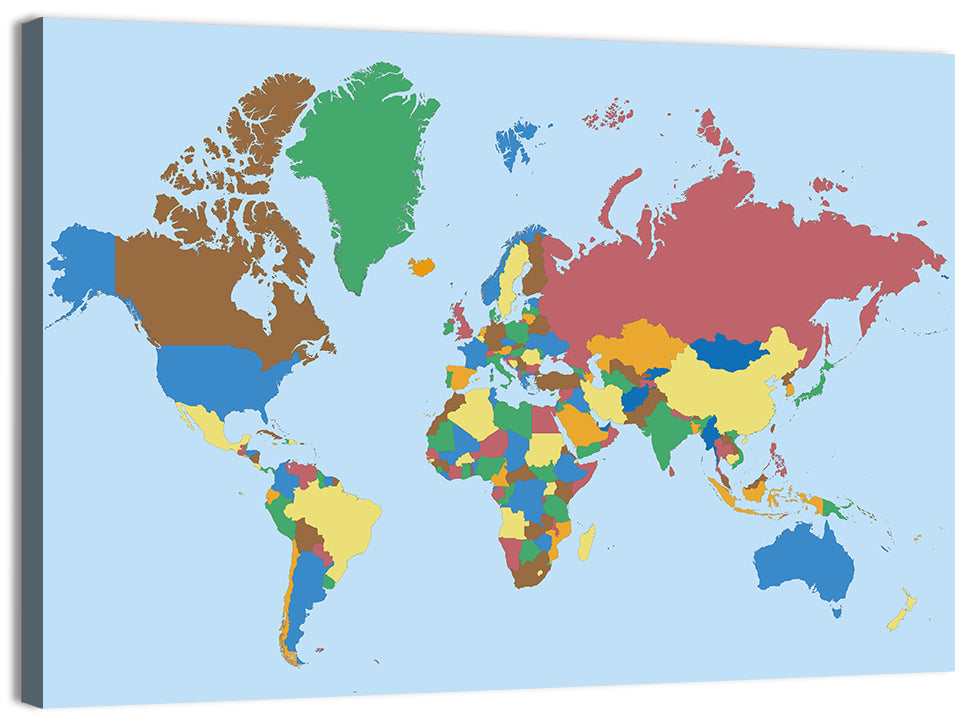 Colorful World Map Wall Art