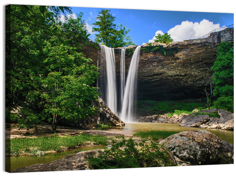 Noccalula Falls Waterfall in Daylight Wall Art, canvas print, landscape