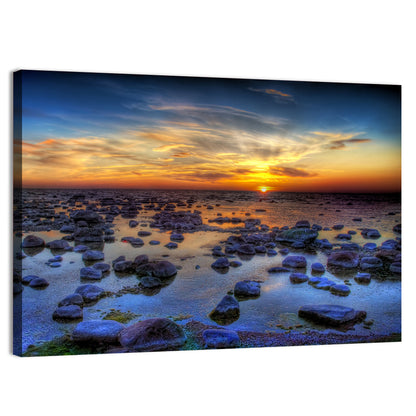 Sea Stones at Sunset Wall Art