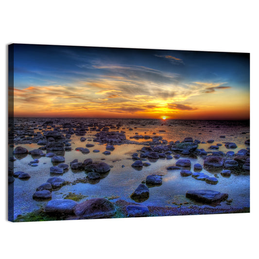 Sea Stones at Sunset Wall Art