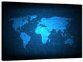 Binary Grid World Map Wall Art