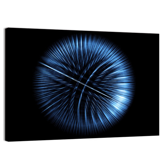 Glowing Blue Textured Sphere Wall Art
