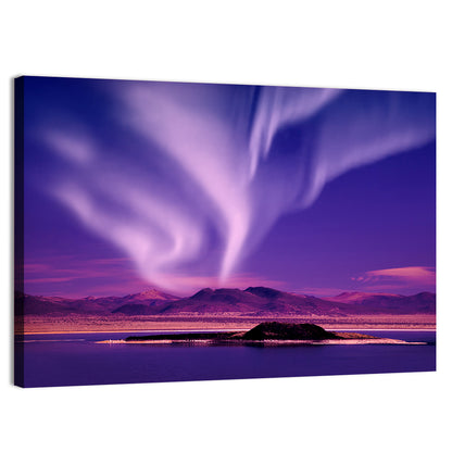 Northern Lights Over Island Wall Art