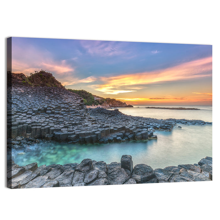 Tuy Hoa Basalt Sunset Wall Art as a canvas print