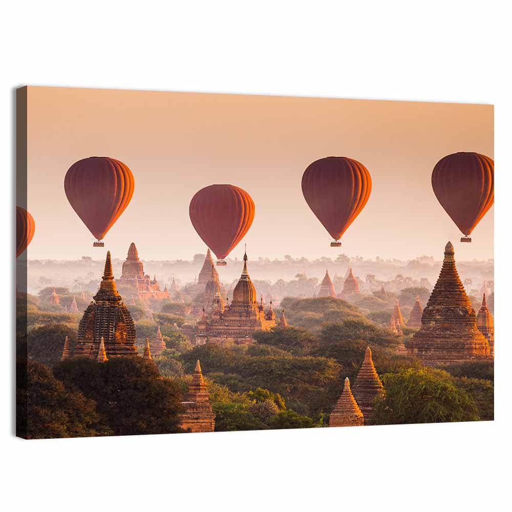 Sunrise Balloons Over Bagan Wall Art