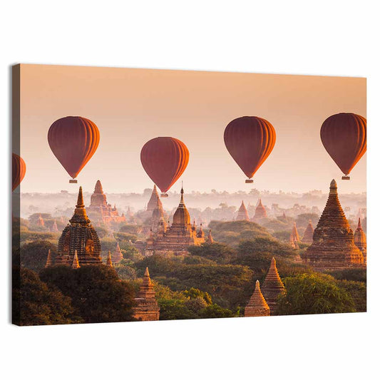 Sunrise Balloons Over Bagan Wall Art