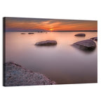 Lake Peipsi Sunset with Rocks Wall Art