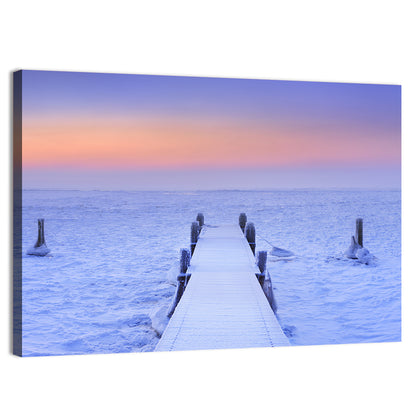 Frosted Jetty at Sunrise Wall Art