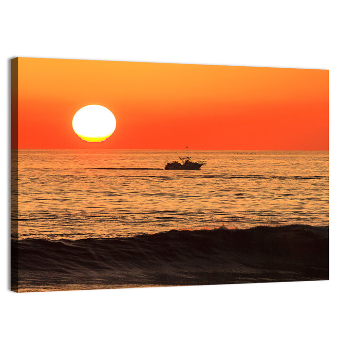 Oceanside Beach California Sunset Wall Art as a canvas print