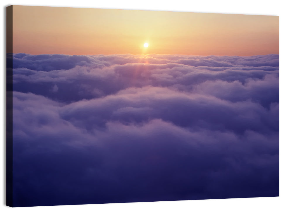 Sunset Over Endless Clouds Wall Art, canvas print, landscape