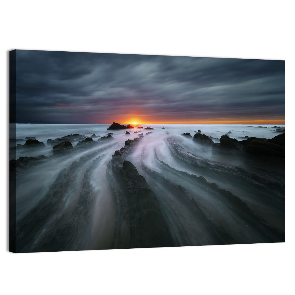Barrika Beach Dusk Wall Art