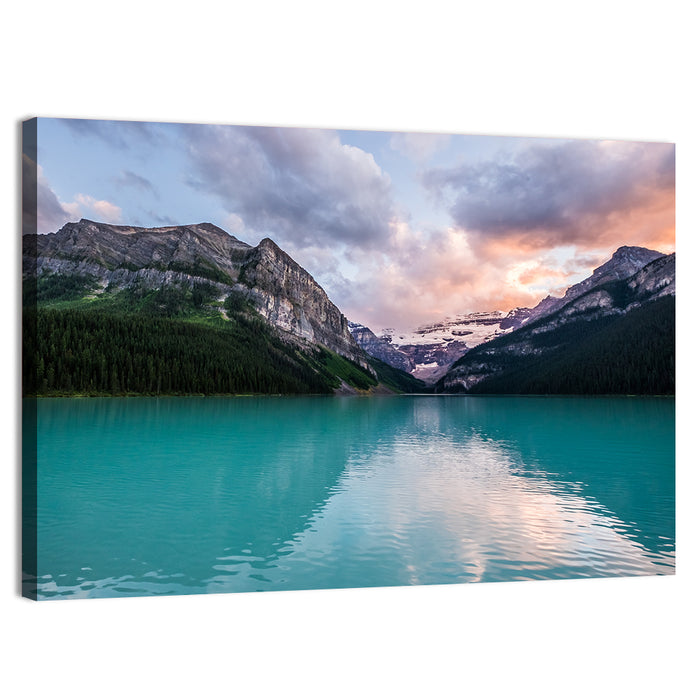 Turquoise Sunset at Lake Louise Wall Art as a canvas print