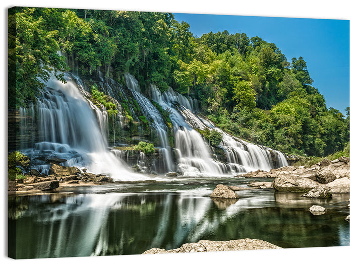 Twin Falls at Rock Island State Park Wall Art as a canvas print