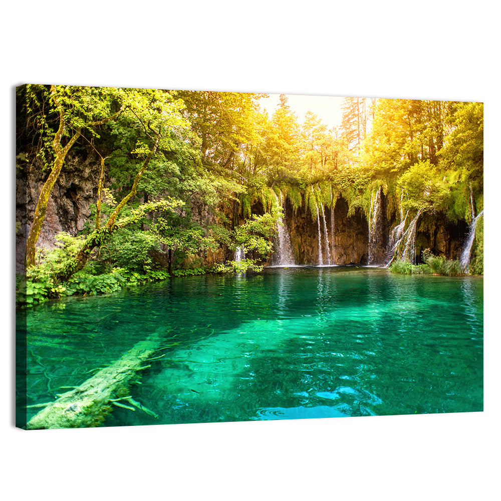 Plitvice Lake Waterfall Wall Art, canvas print, landscape