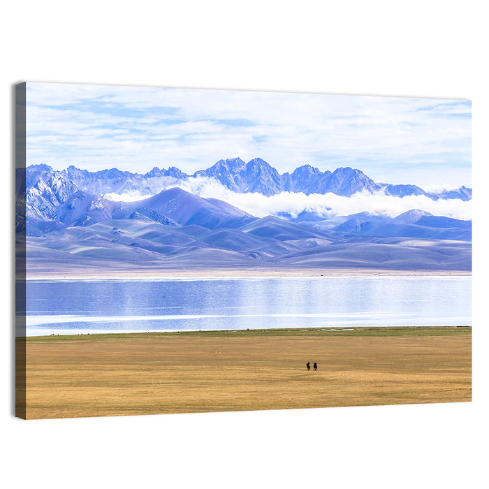 Song Kul Lake Silhouettes Wall Art as a canvas print