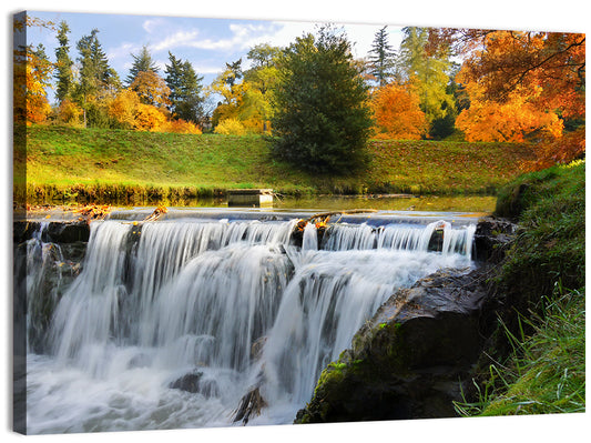 Autumn Forest Waterfall Wall Art