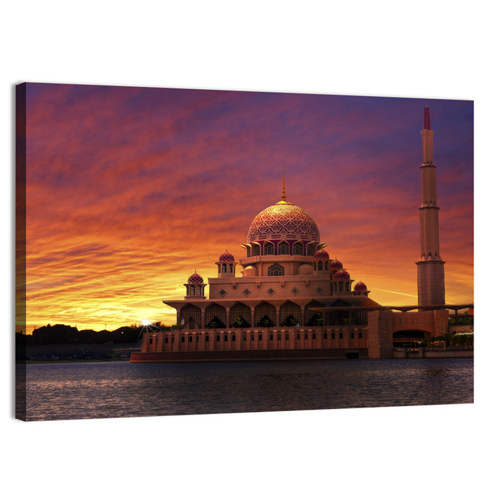 Putra Mosque at Sunset Wall Art as a canvas print