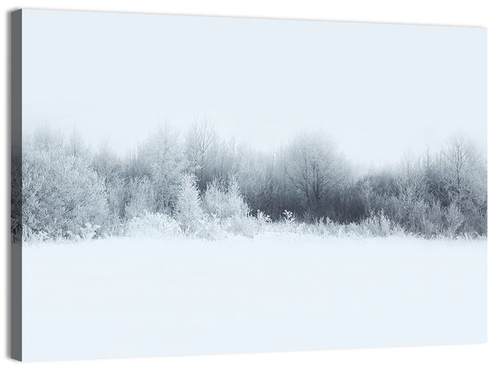 Frosted Winter Forest Wall Art as a canvas print