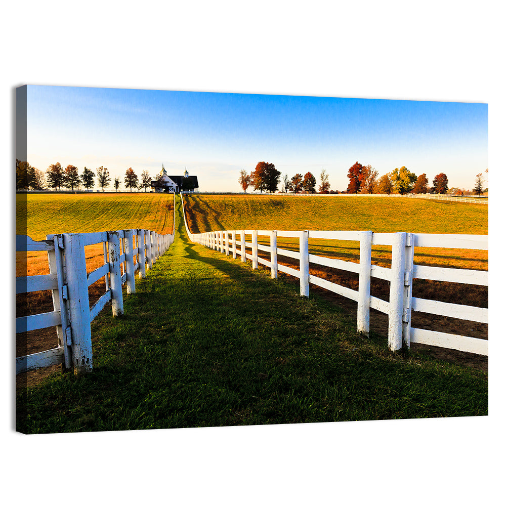 Kentucky Horse Farm at Golden Hour Wall Art