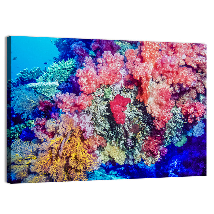 Vibrant Coral Reef Wall Art as a canvas print