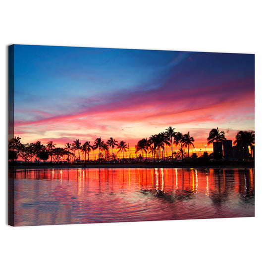 Hawaii Resort Sunset Wall Art