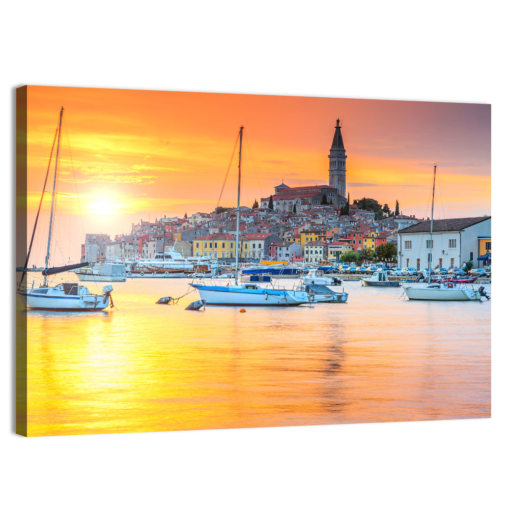 Rovinj Harbor at Sunset Wall Art