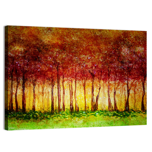 Trees Row Abstract Wall Art