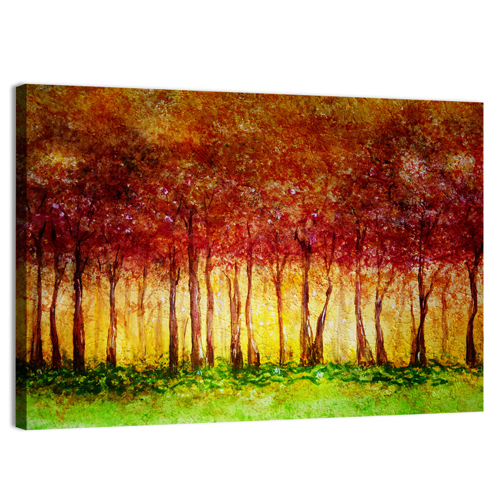 Trees Row Abstract Wall Art