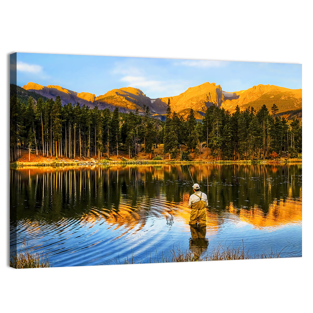 Sunrise Fishing at Sprague Lake Wall Art