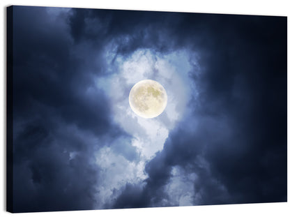 Supermoon Through Storm Clouds Wall Art