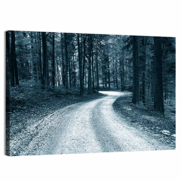 Sandy Forest Road at Dusk Wall Art as a canvas print