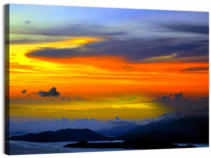 Tranquil Ocean Dusk Wall Art as a canvas print