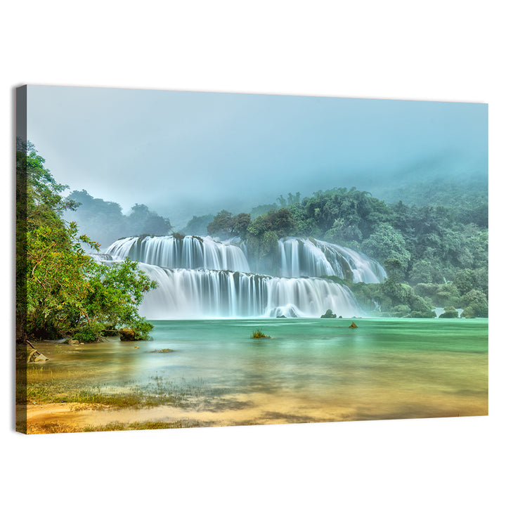 Ban Gioc Waterfalls Misty Morning Wall Art