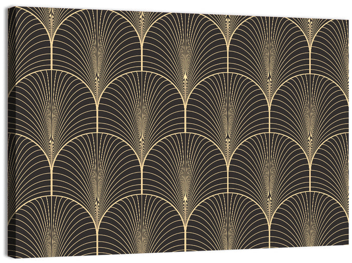 Antique Deco Fan Pattern Wall Art as a canvas print