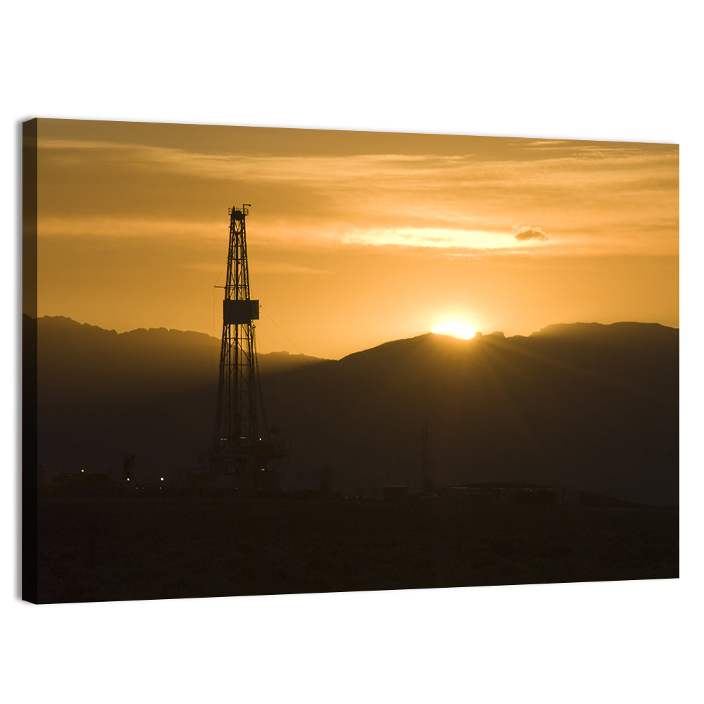 Sunrise Over Drilling Rig Wall Art