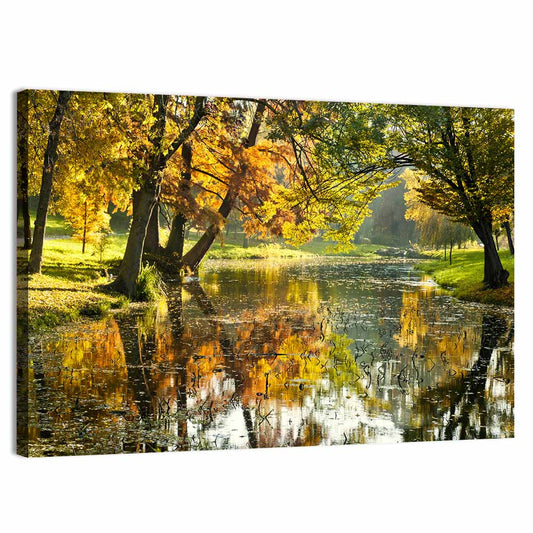 Autumn Canal Landscape Wall Art