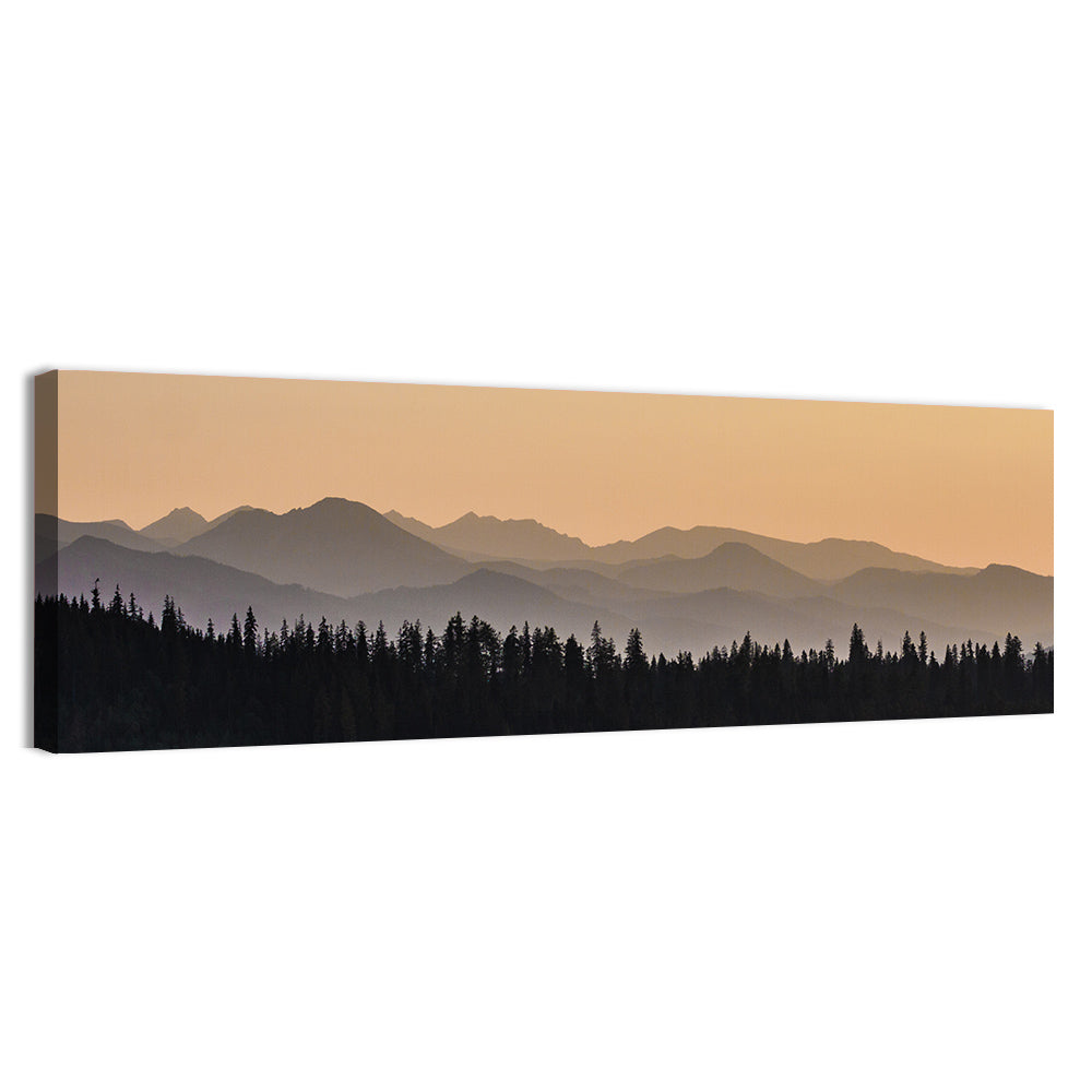 Lavender Mountain Ridge Silhouettes Wall Art