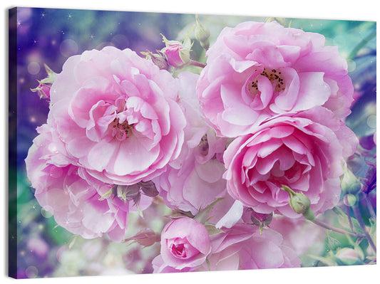 Springtime Pink Rose Cluster Wall Art
