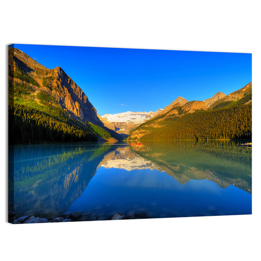 Lake Louise Canoe Reflection Wall Art