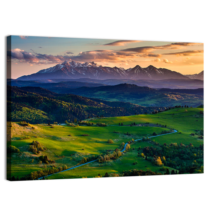 Tatras Golden Hour Vista Wall Art as a canvas print