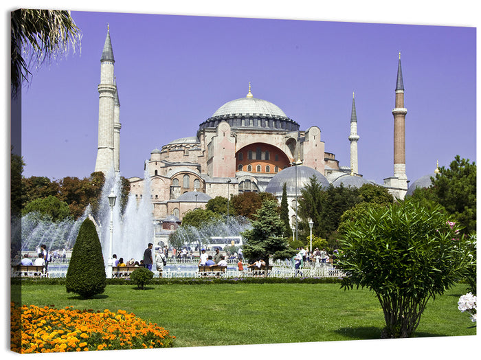 Hagia Sophia Fountain Gardens Istanbul Wall Art as a canvas print