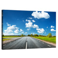 Asphalt Road Through Meadow Wall Art