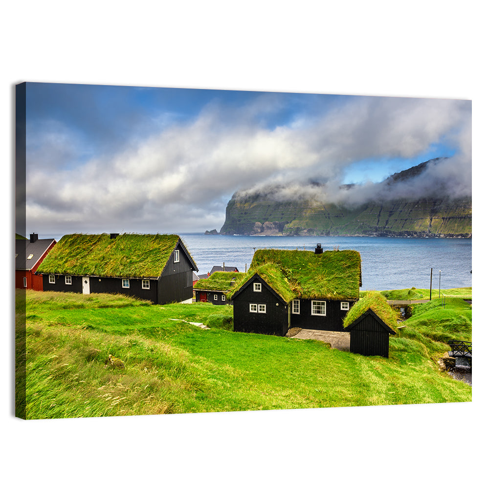 Saksun Village Landscape Wall Art, canvas print, landscape