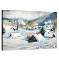 Snowy Mountain Village Wall Art