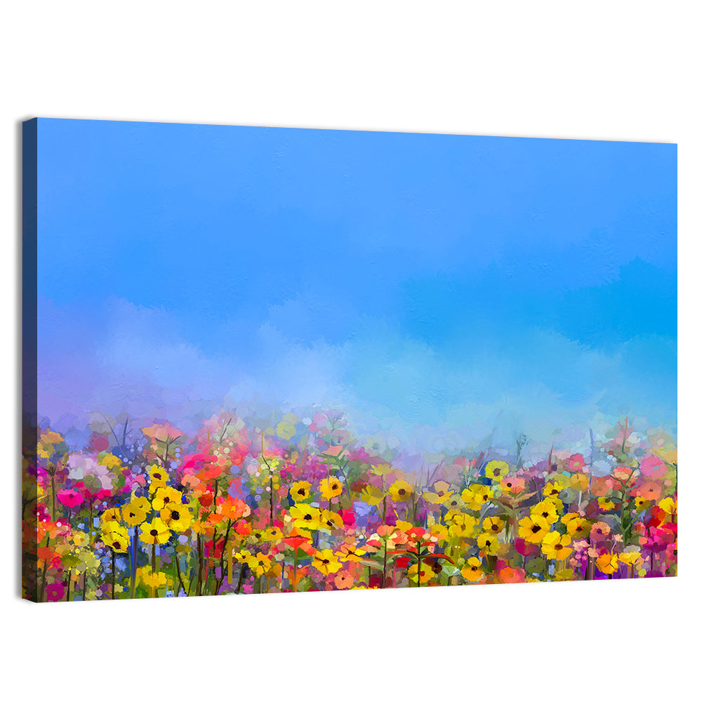 Cornflower and Daisy Meadow Wall Art