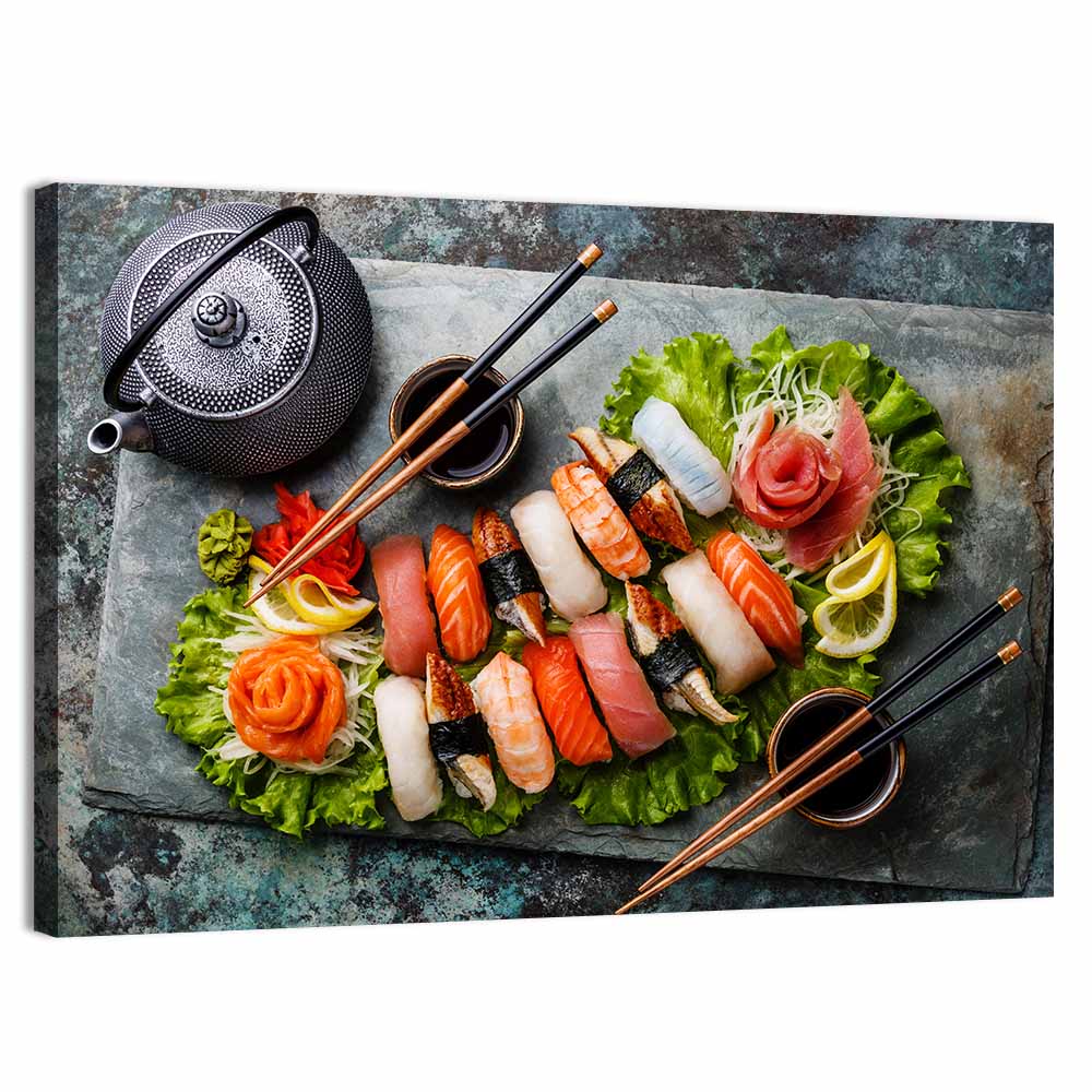 Nigiri and Sashimi Stone Platter Wall Art