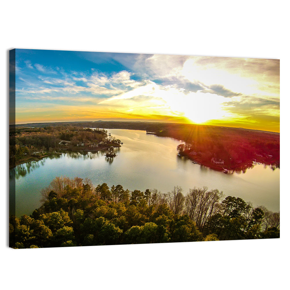 Lake Wylie Golden Sunset Wall Art
